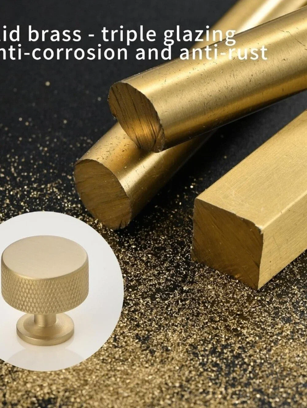 Urnew Brand 5 Pack Solid Brushed Brass 1.1